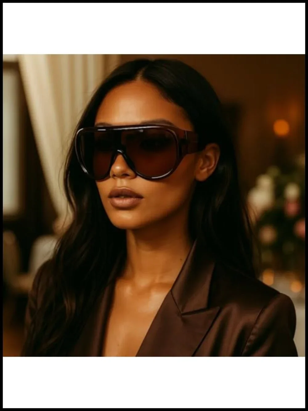 Oversized Aviator Sunglasses Full Frame Shield UV400 Protection
